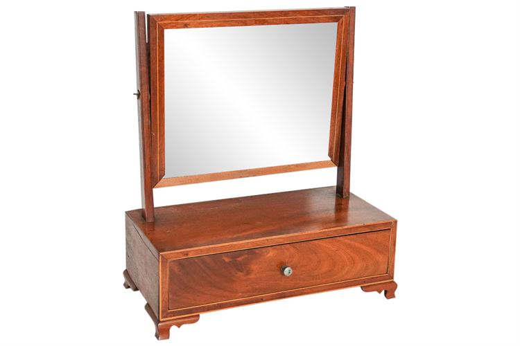 Antique Mahogany Vanity Stand Mirror