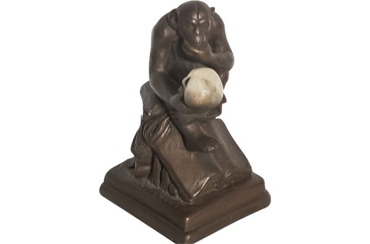 Vintage Bronze Finish "Darwin" Statue