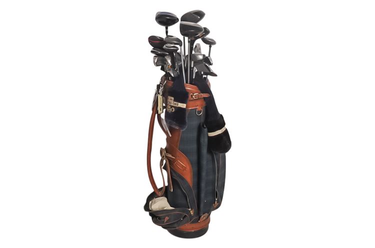 Set Golf Clubs w/Golf Bag & Extras