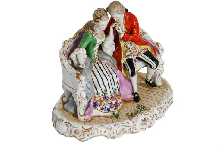 Continental China Porcelain"  depicting a courting young couple /Statue