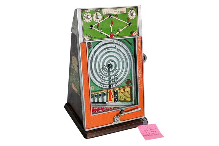 c.1931 O.D. Jennigs Table Top Penny Arcade Baseball Game