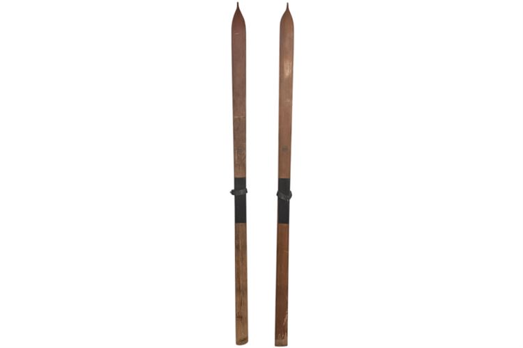 Set Vintage TELMARK Wooden Cross Country Ski's