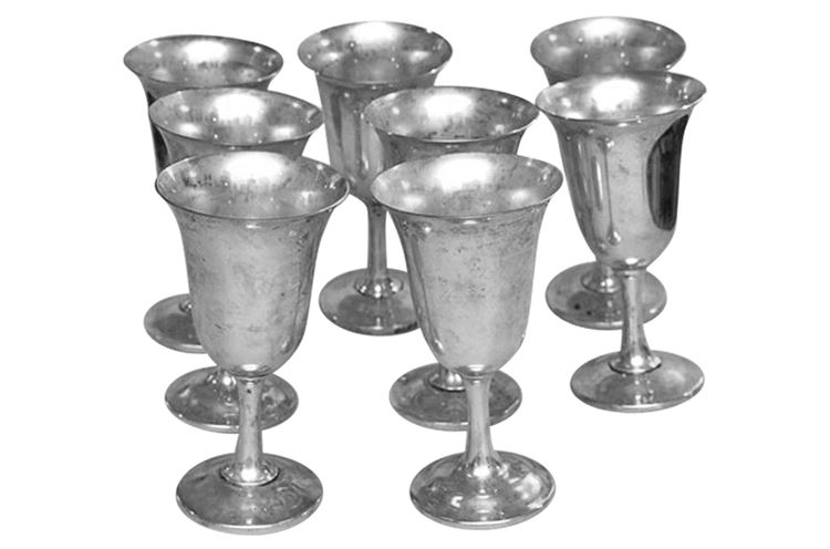 Set of 8 Wallace Sterling Silver Goblets