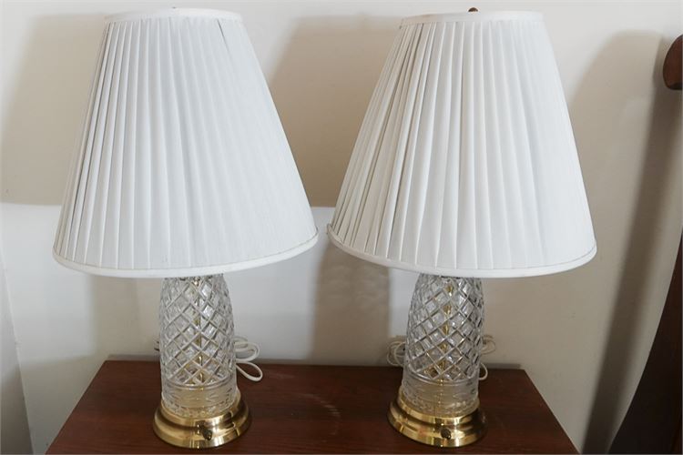 Pair of Cut Glass Lamps