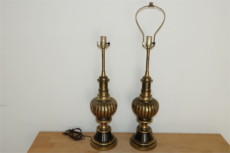 Pair of Brass Urn Lamps