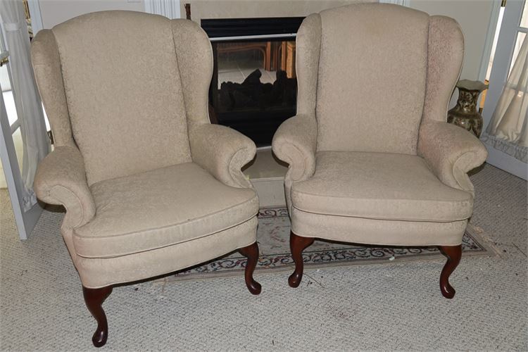 Pair of Georgian Style Wing Chairs