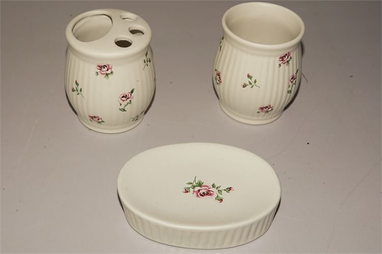 Three (3) Piece Porcelain Bathroom Set