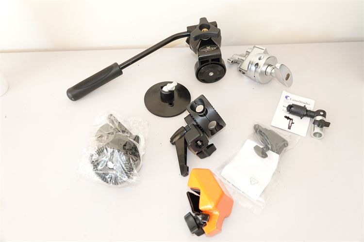 Group Lot of Camera Stand Clamps