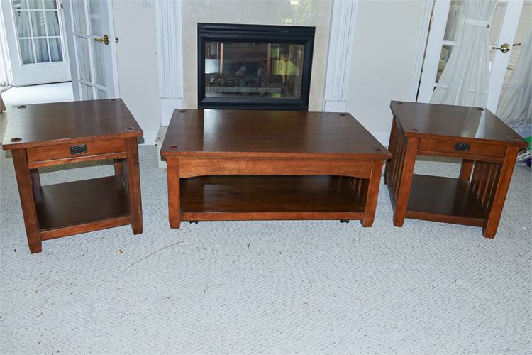 Lot of Three (3) SCHNADIG Mission Style Tables