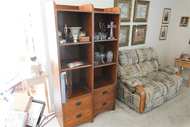 Pair of THOMASVILLE Campaign Style Bookcase Cabinets