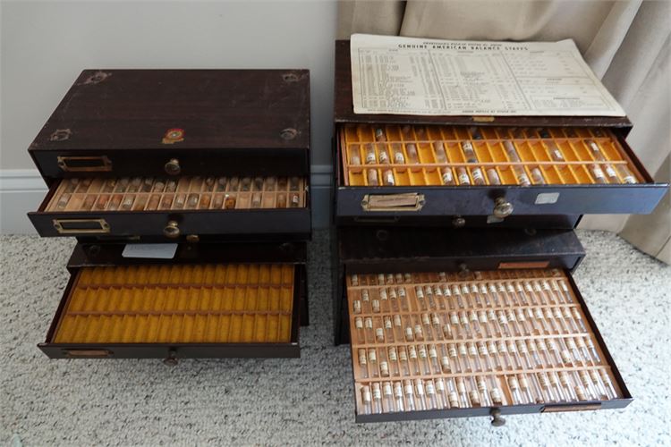 Group of Four (4) Jeweler's Watch Parts Storage Cases