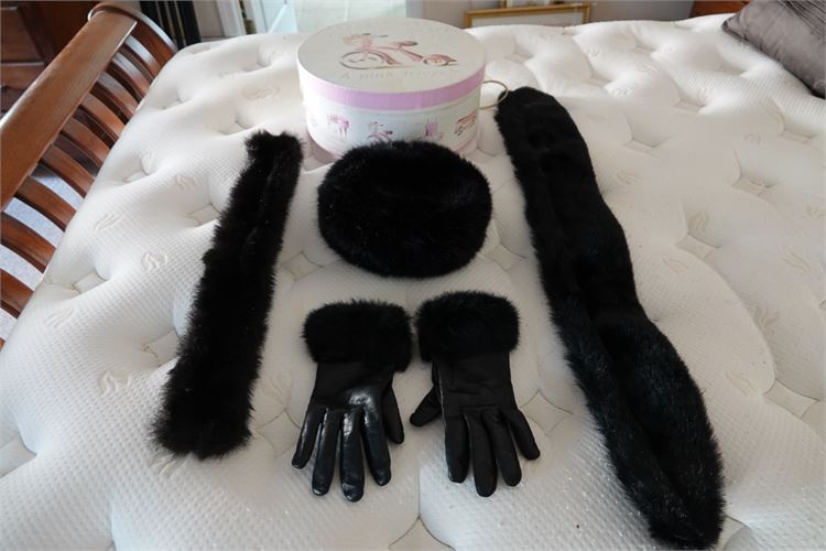 Lady's Faux Fur Hat & Glove Set