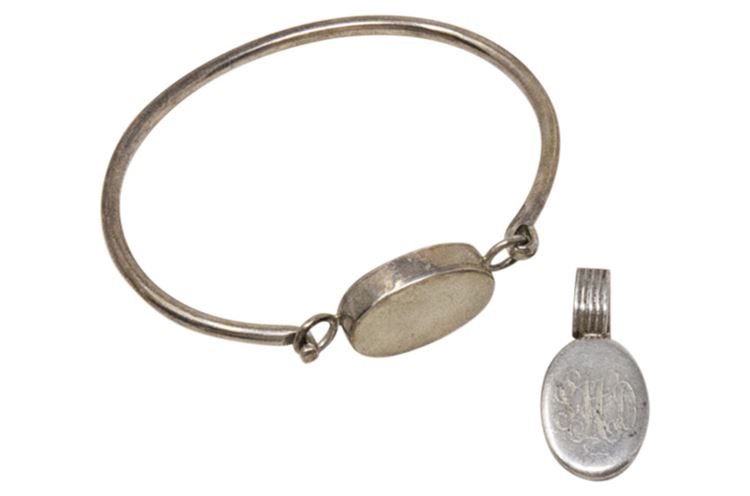 Women's Sterling Silver Bracelet and Pendant