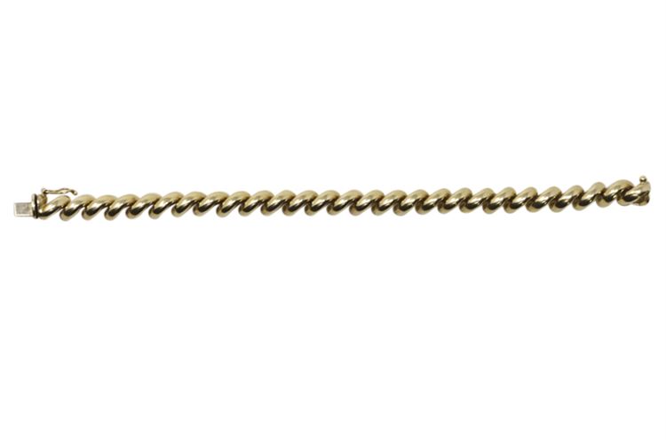 Rope Twist Motif 14K Yellow Gold Bracelet