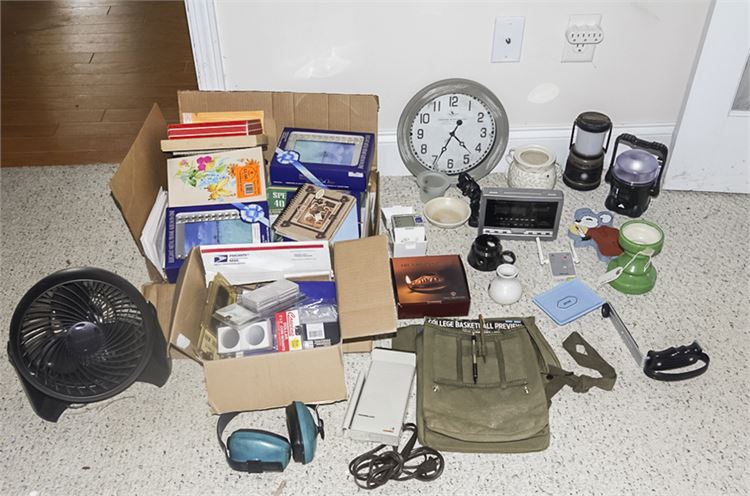 Miscellaneous Lot Includes Clock, Fan etc