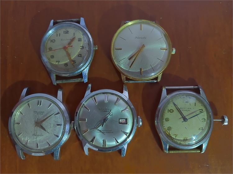 Mixed Brand Lot (Five) 5 Men's swiss Wristwatch's