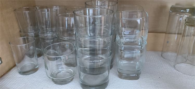 Lot of 27 Drinking Glasses