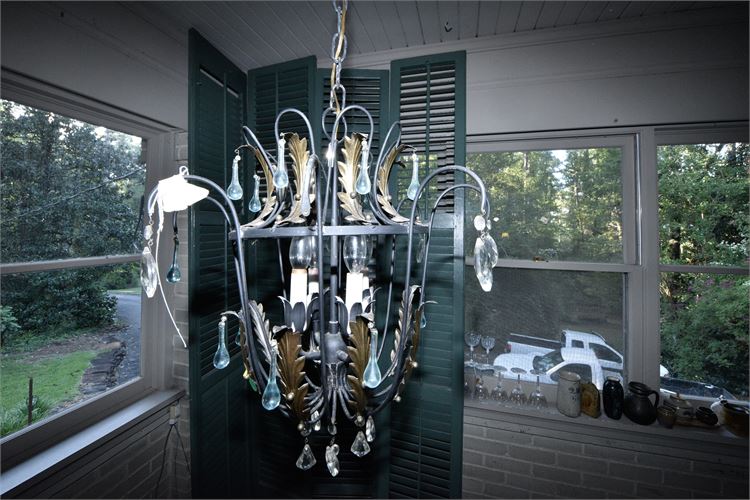 Metal Acanthus Leaf Hanging Chandelier