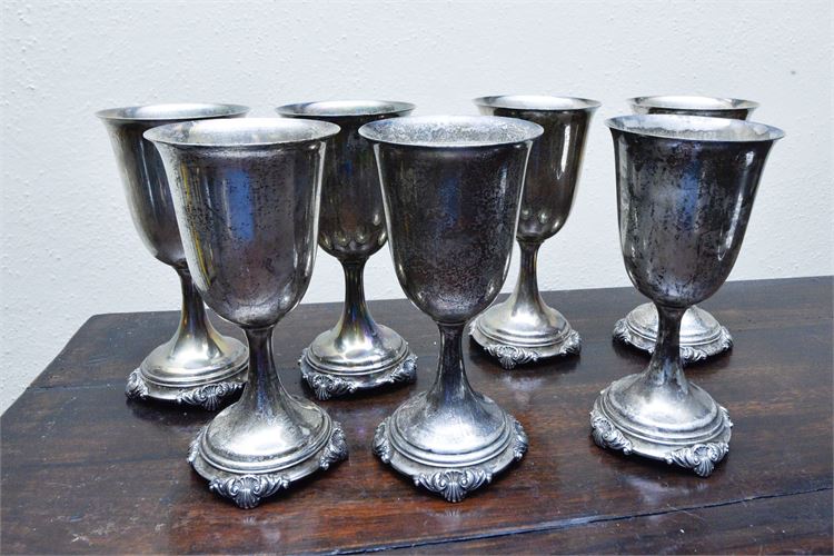 Seven (7)  STERLING SILVER Wine Goblet's