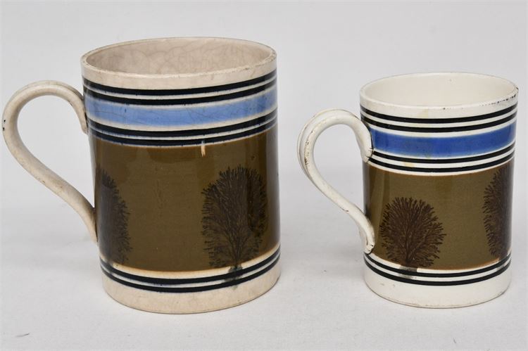 Antique English Ceramic Quart & Pint Drinking Mugs c.1850