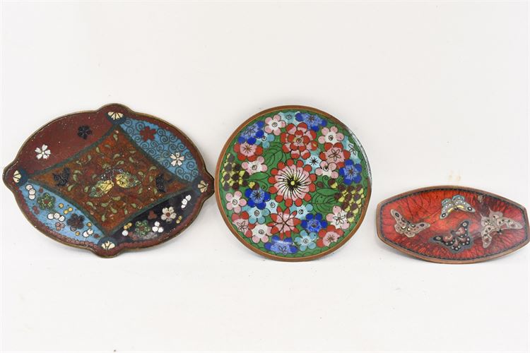 Lot of Three (3) Vintage Chinese Cloisonne Side Dishes