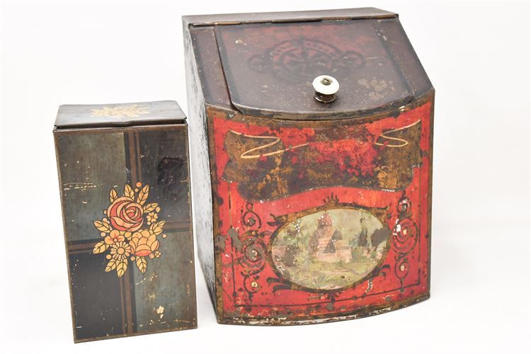 Two Antique Lithograph Tin Boxes