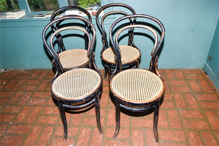 Set of Four (4) Bent Wood Cafe Side Chairs