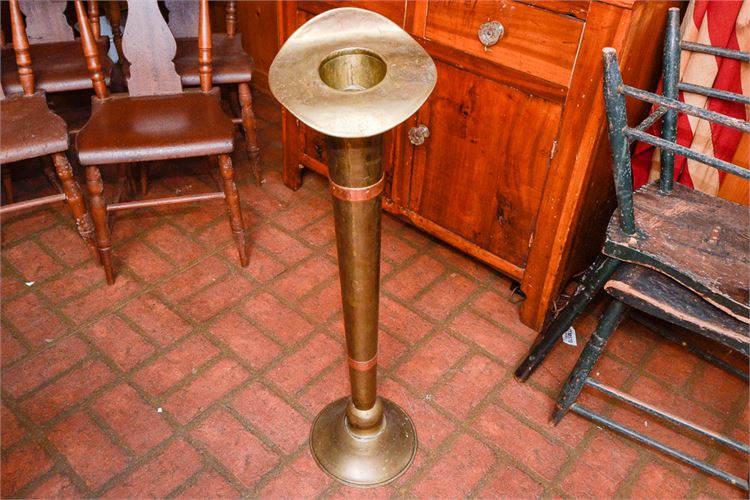 Large Vintage Brass & Copper Flower Holder