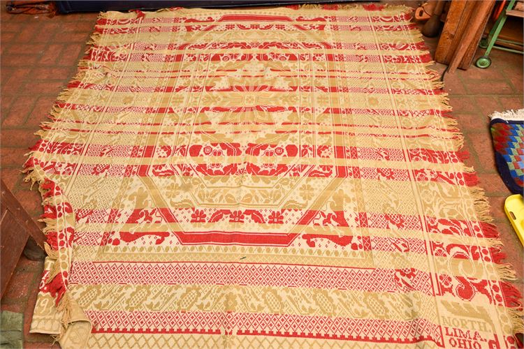 Fine Antique c.1849 OHIO Hand Made Coverlett/Blanket