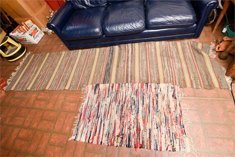 Companies Estate Sales Two (2) Contemporary Rag Tie Area Rugs