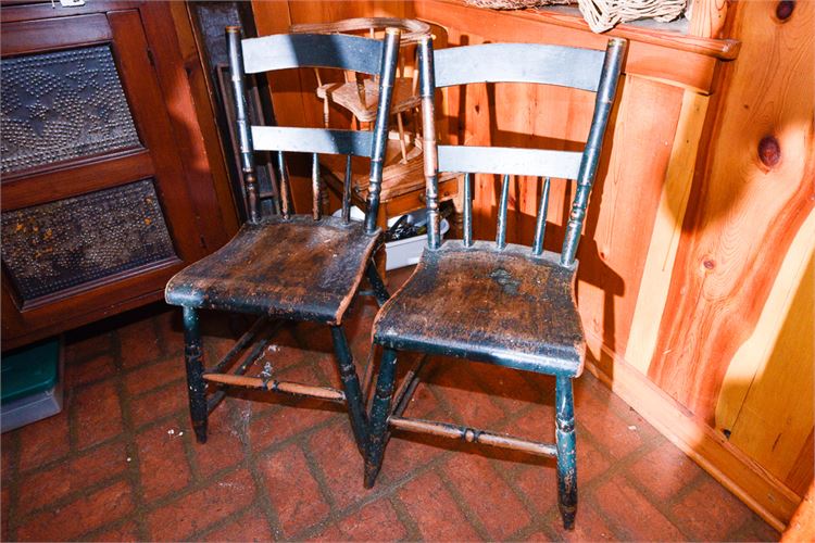 Pair Antique Country Side Chairs