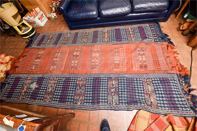 Nice Large Three Band Hand Woven Middle Eastern Tent Rug