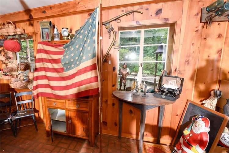 Nice Large 48 Star US Flag w/Pole & Stand