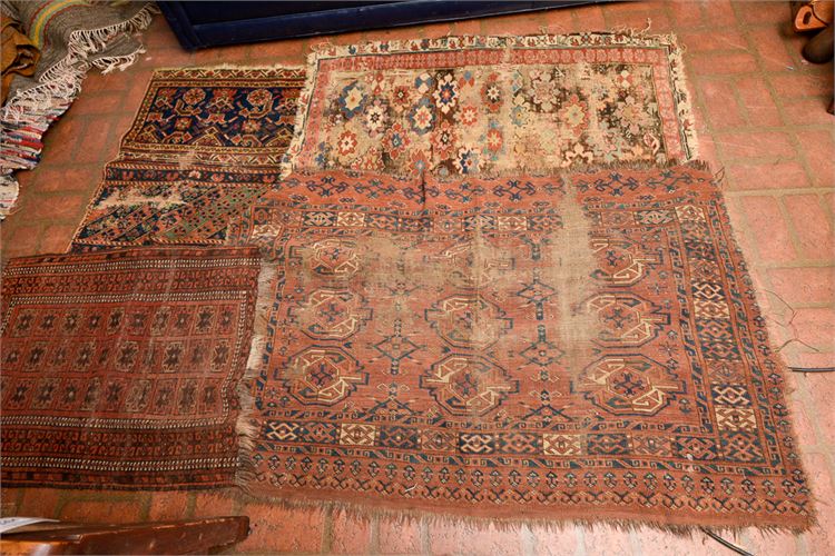 Lot of Four (4) Antique TURKISH Wool Area Mats