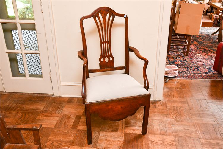 Antique Stained Oak Federal Style Armchair