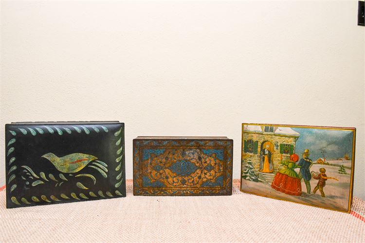 Lot of Three (3) Decorative Tin's