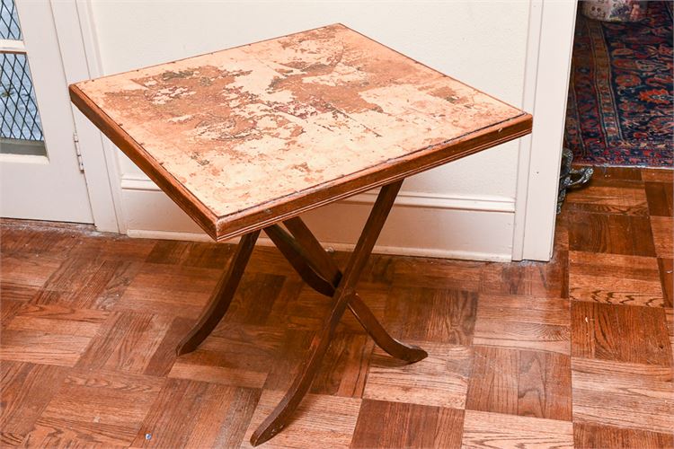 Vintage Oak Folding Legs Game Table