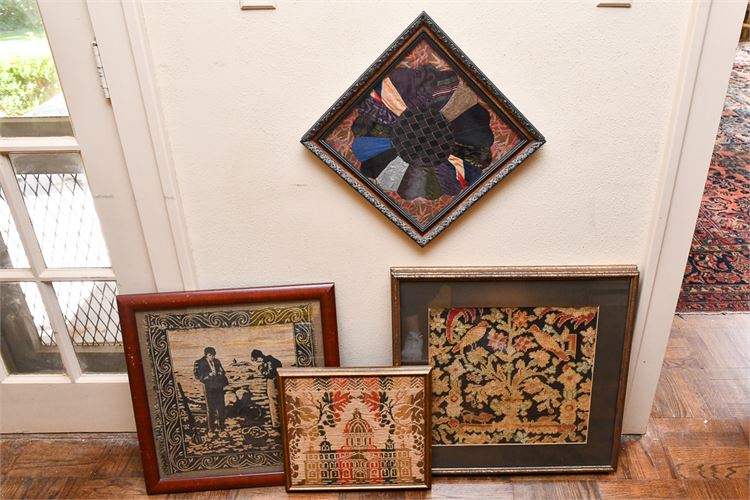 Four (4) Framed Textile Pieces