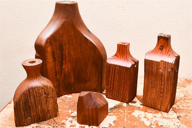 Craftsman made Naturalistic Wooden Bud Vases