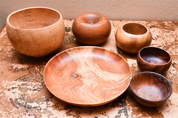 Collection Artisan Turned and Carved Wooden Bowls & Serving Pieces