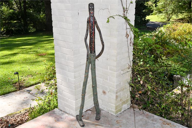 Unique Vintage Folk Art Wooden Tall "Stick Man" Figure