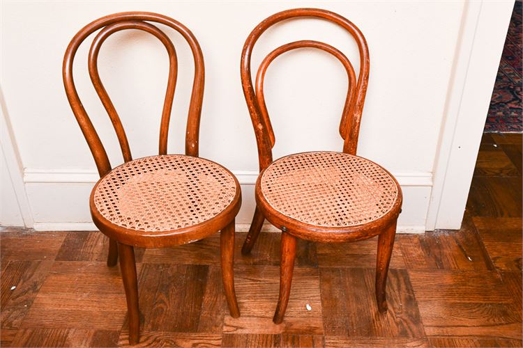 Pair European Style Bent Wood "Cafe" Side Chairs