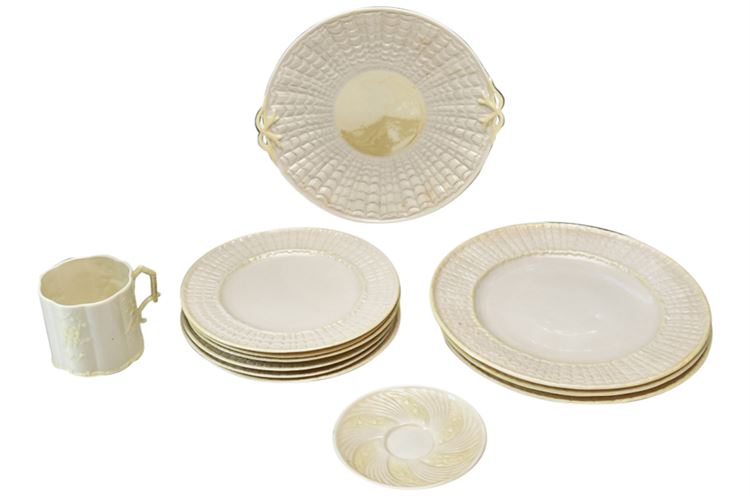 Nice Collection Vintage Belleek Irish Porcelain Plates & Cups