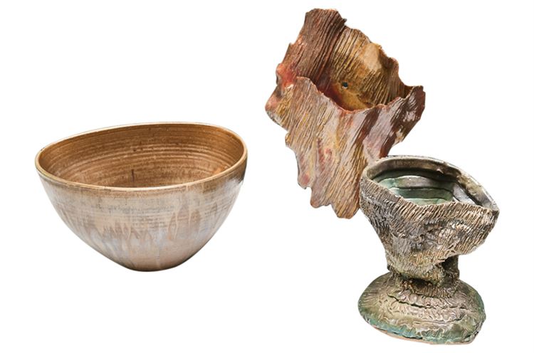 Three (3) Artisan Pottery Objects