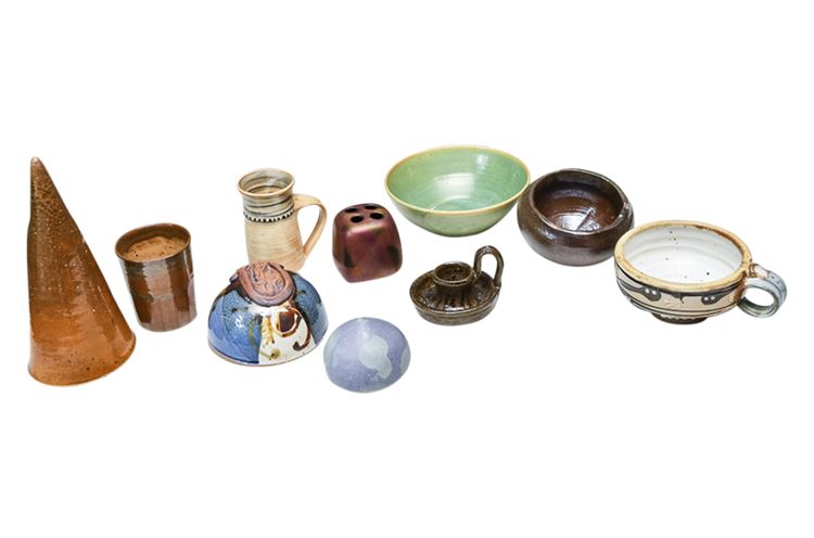 Interesting Mix of Artisan Pottery Objects & Vases