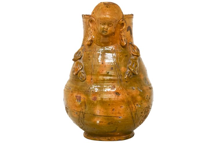 Glazed Face Jug