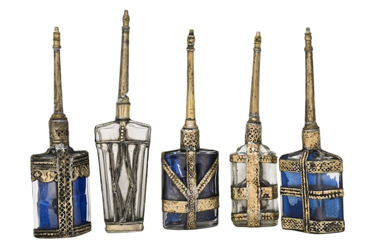 Indian Glass and Metal Perfume Bottles