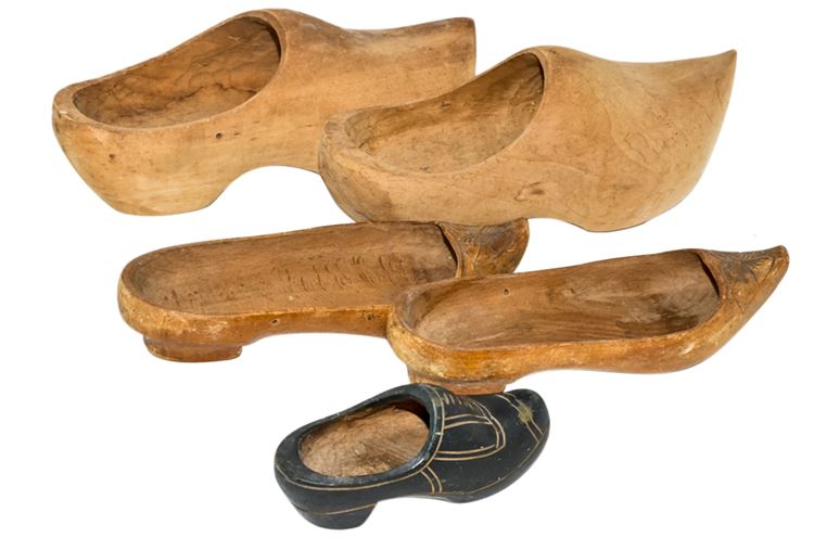 Five (5) Wooden Clogs