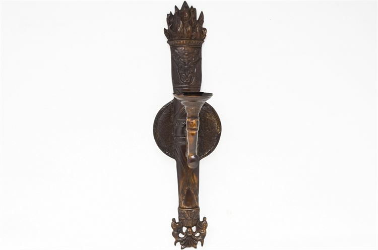 Single Antique Style Bronze Wall Sconce