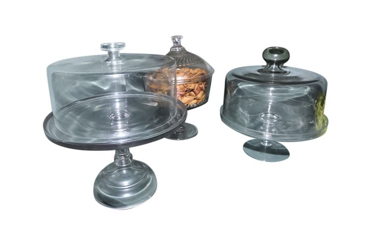 Cake Stands and Lidded Candy Dish